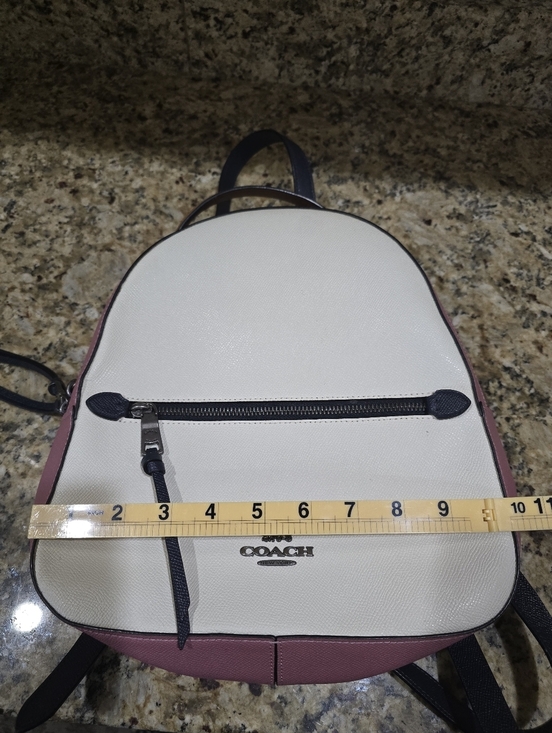 Coach Jordyn Colorblock Backpack Chalk White & Pink Leather MSRP$348 main image 6
